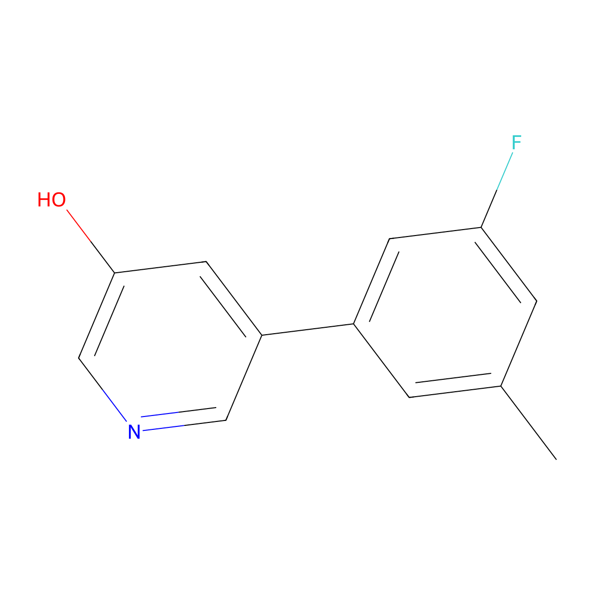5-(3-Fluoro-5-methylphenyl)-3-pyridinol molecular structure, CAS 1555170-91-6