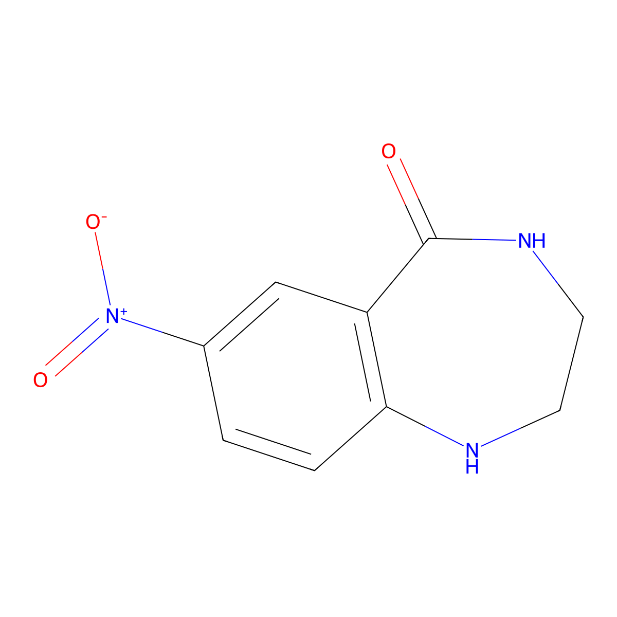 7-NItro-1,2,3,4-tetrahydro-1,4-benzodiazepin-5-one molecular structure, CAS 1555176-33-4