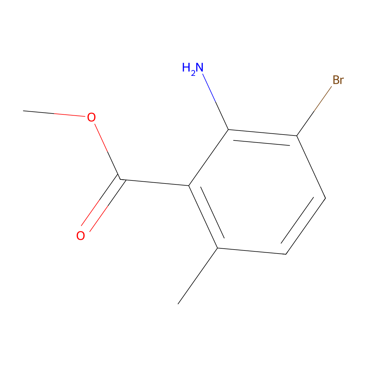 Methyl 2-amino-3-bromo-6-methylbenzoate molecular structure, CAS 1555182-83-6