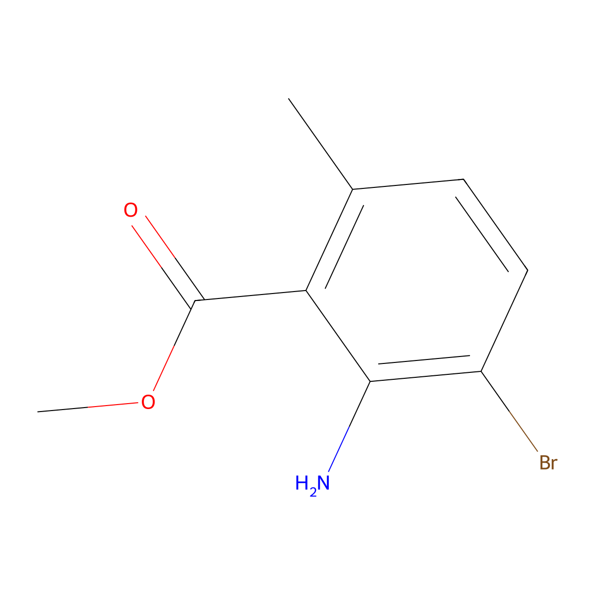Methyl 2-amino-3-bromo-6-methylbenzoate molecular structure, CAS 1555182-83-6