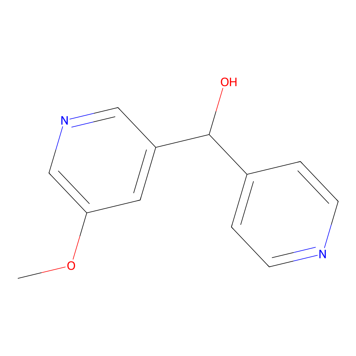 (5-Methoxypyridin-3-yl)(pyridin-4-yl)methanol molecular structure, CAS 1555186-26-9