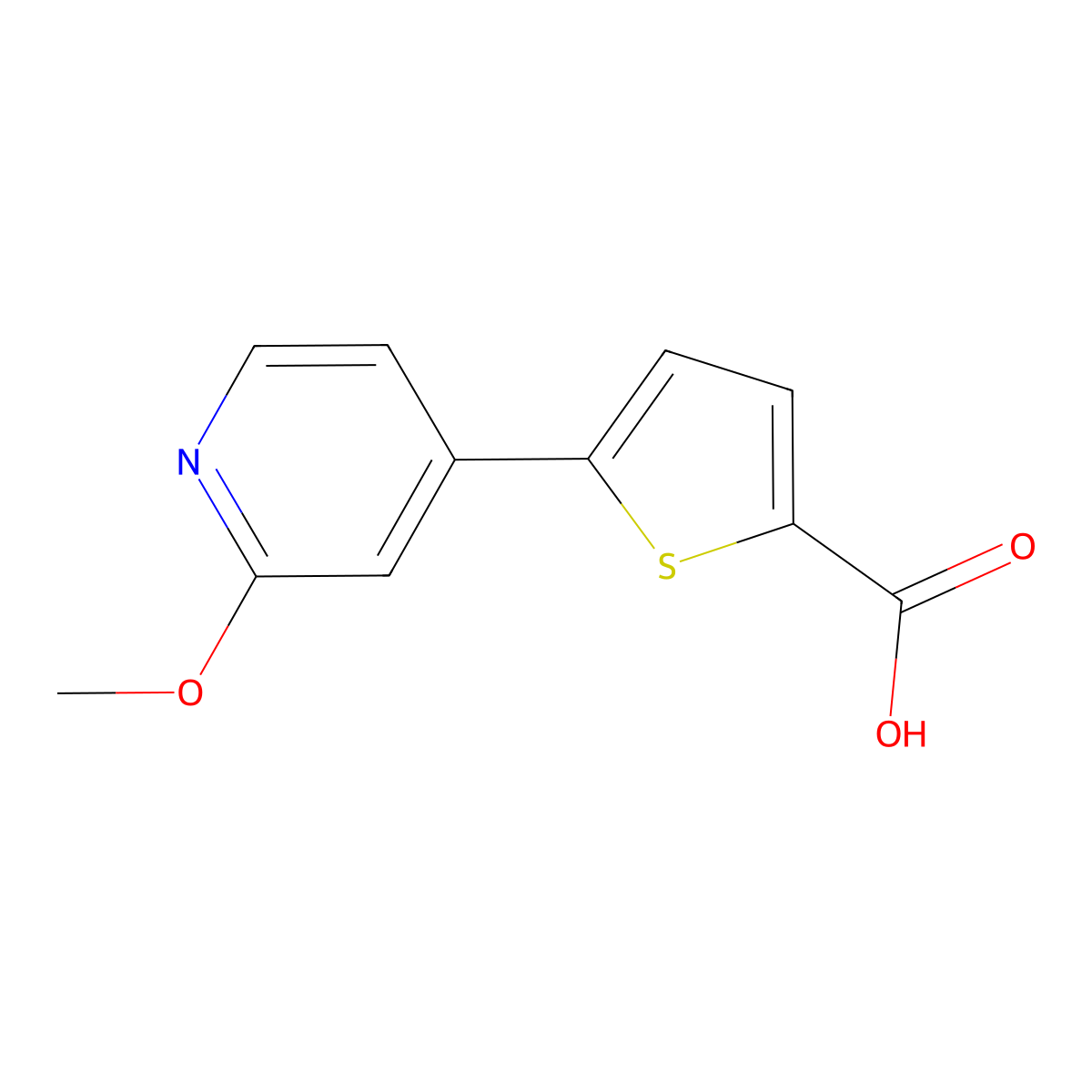 5-(2-Methoxy-4-pyridinyl)-2-thiophenecarboxylic acid molecular structure, CAS 1555189-77-9