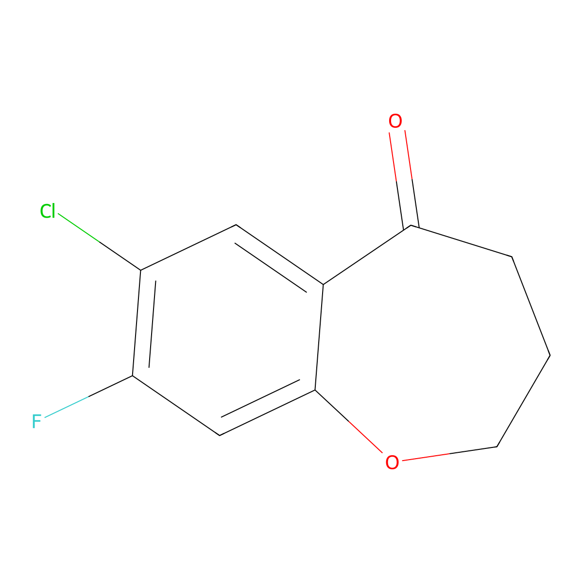 7-Chloro-8-fluoro-3,4-dihydrobenzo[b]oxepin-5(2H)-one molecular structure, CAS 1555192-15-8