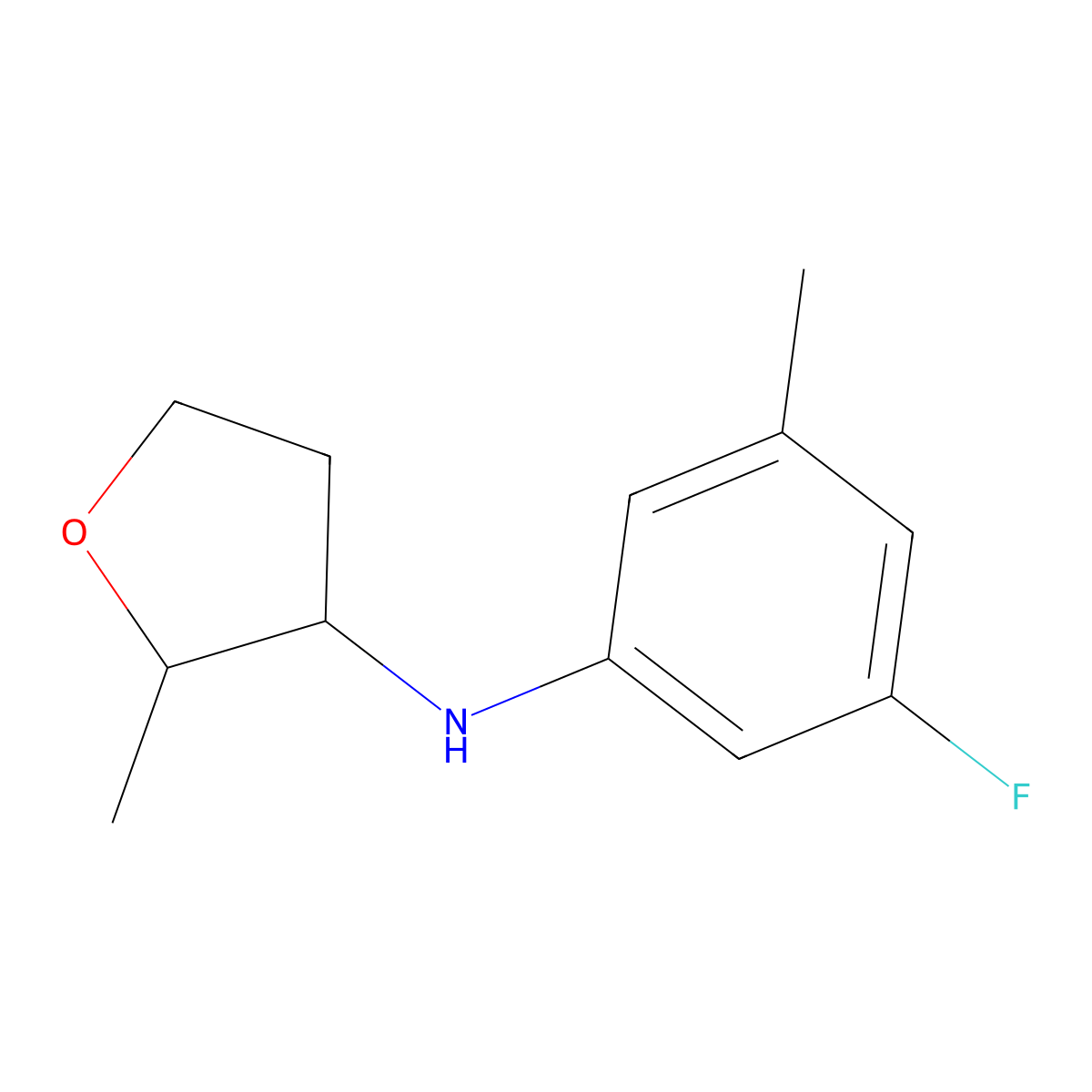 N-(3-Fluoro-5-methylphenyl)-2-methyloxolan-3-amine molecular structure, CAS 1555192-60-3