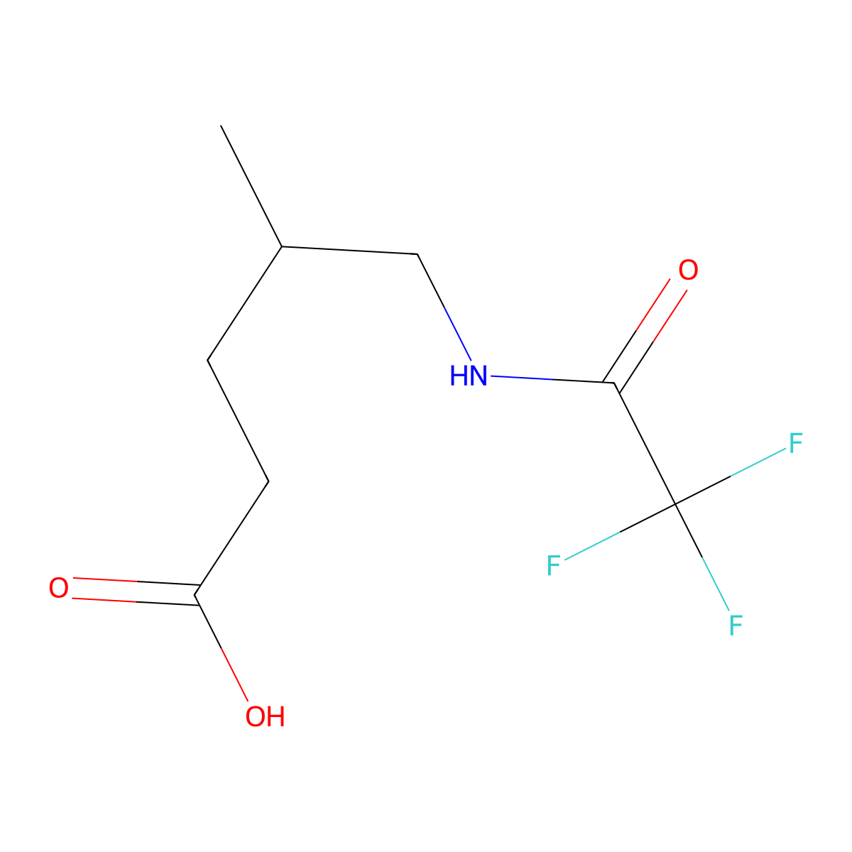 4-Methyl-5-(trifluoroacetamido)pentanoic acid molecular structure, CAS 1555216-13-1