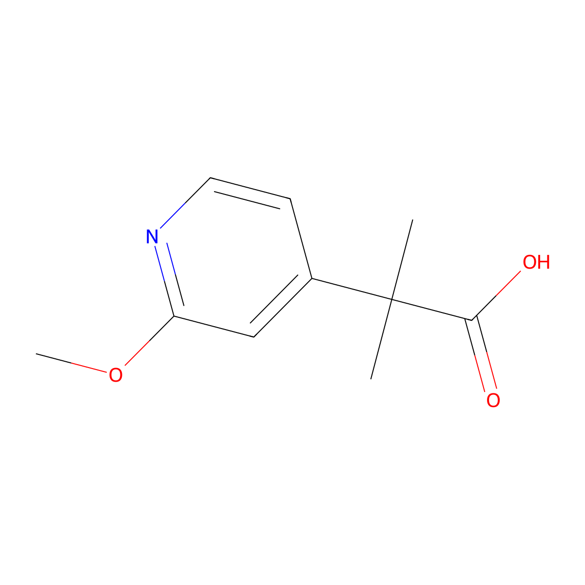 2-(2-Methoxypyridin-4-yl)-2-methylpropanoic acid molecular structure, CAS 1555235-69-2