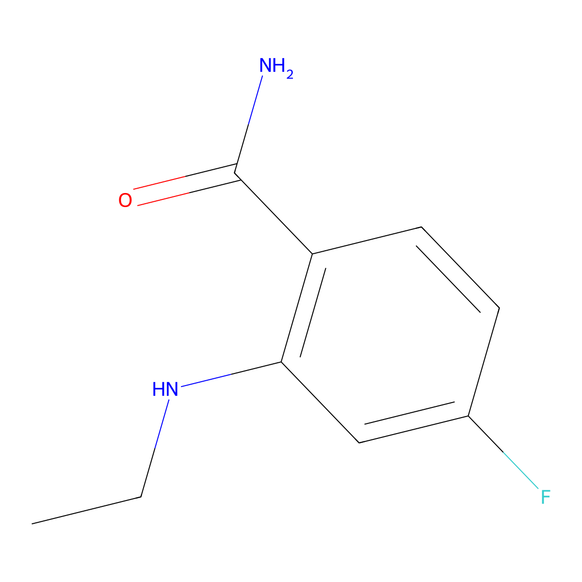 2-(Ethylamino)-4-fluorobenzamide molecular structure, CAS 1555285-70-5