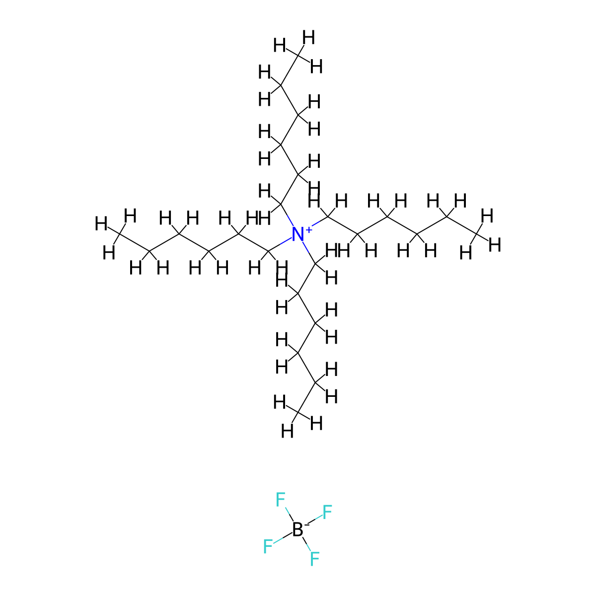 Tetrahexylammonium tetrafluoroborate molecular structure, CAS 15553-50-1