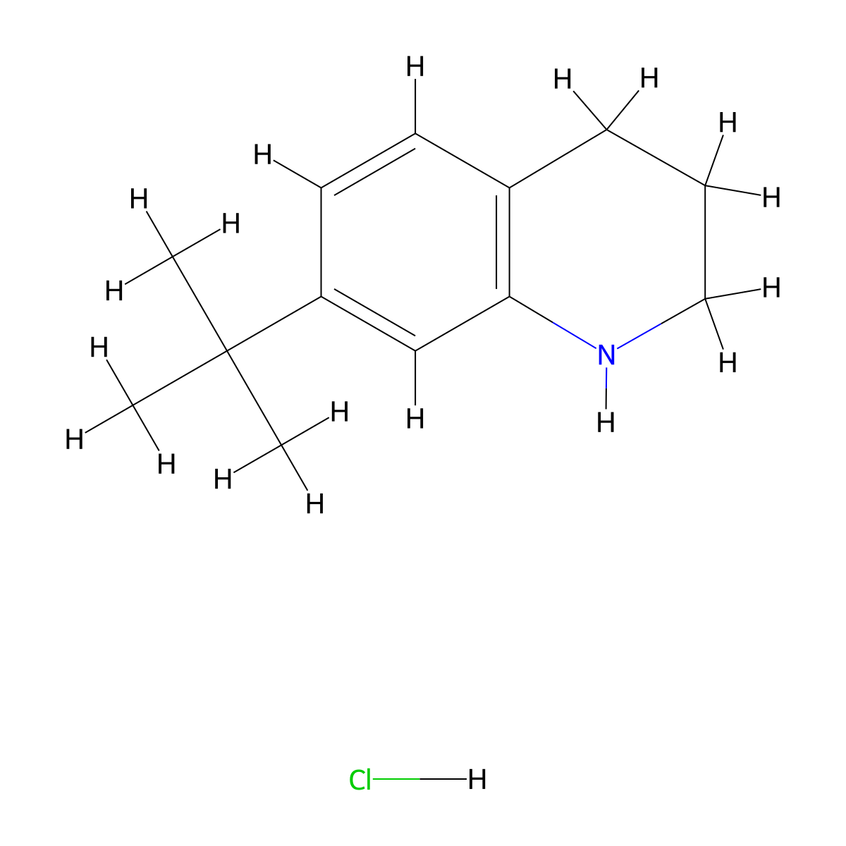 7-Tert-butyl-1,2,3,4-tetrahydroquinoline hydrochloride molecular structure, CAS 1555328-77-2