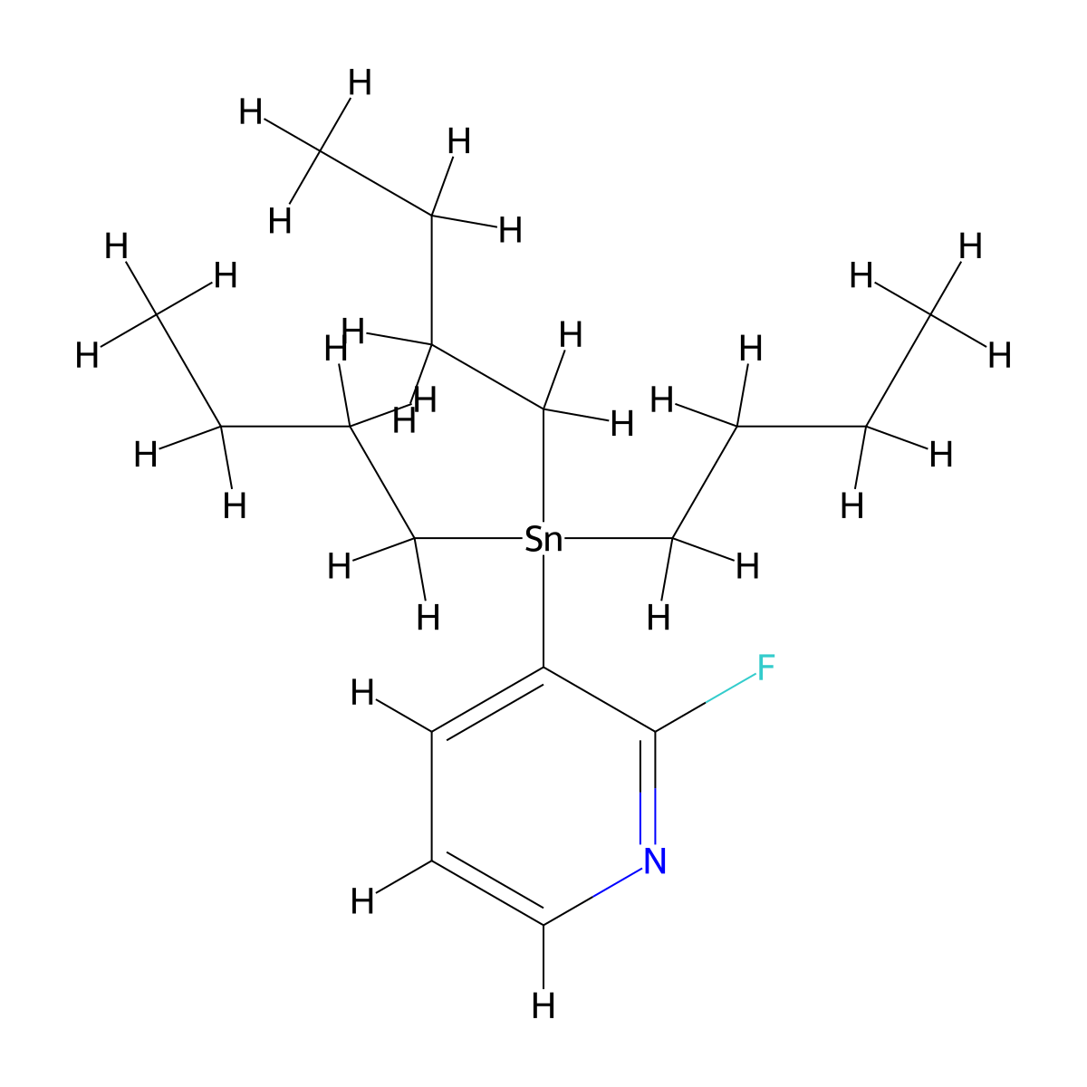 2-Fluoro-3-(tributylstannyl)pyridine molecular structure, CAS 155533-81-6