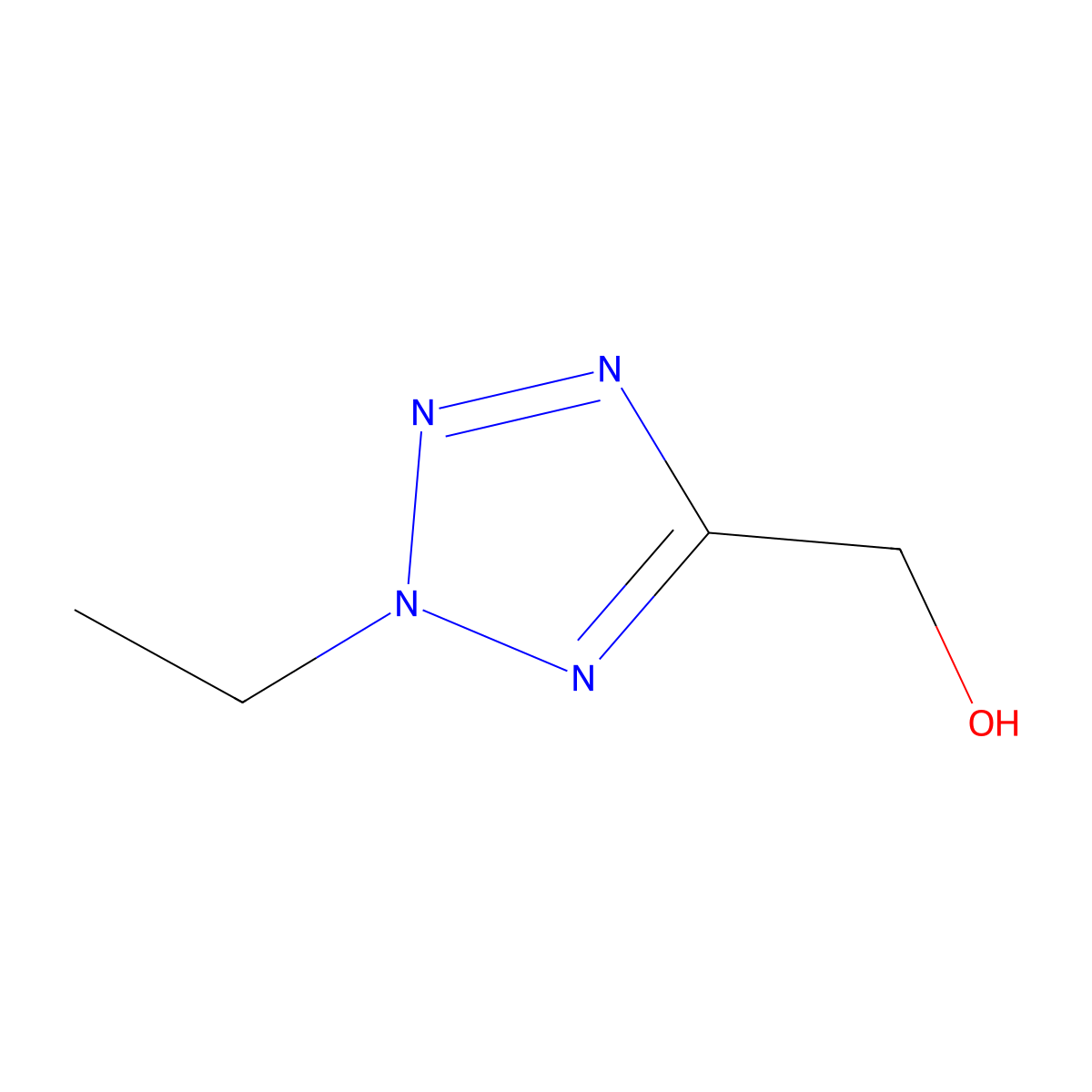 (2-ethyl-2H-1,2,3,4-tetrazol-5-yl)methanol molecular structure, CAS 1555333-79-3
