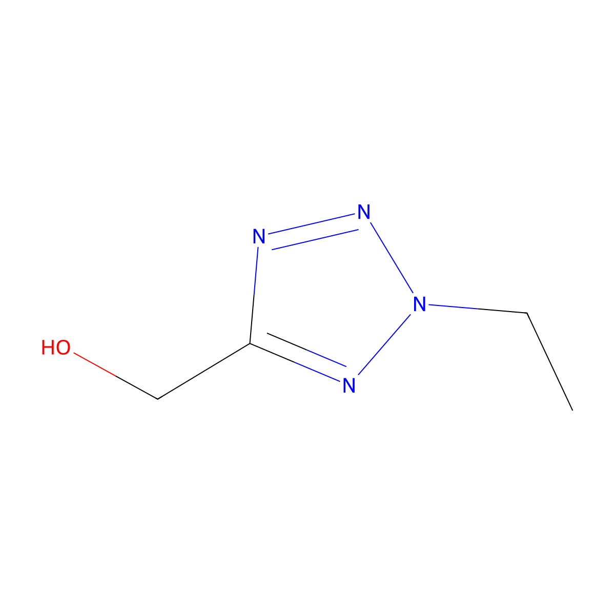 (2-ethyl-2H-1,2,3,4-tetrazol-5-yl)methanol molecular structure, CAS 1555333-79-3