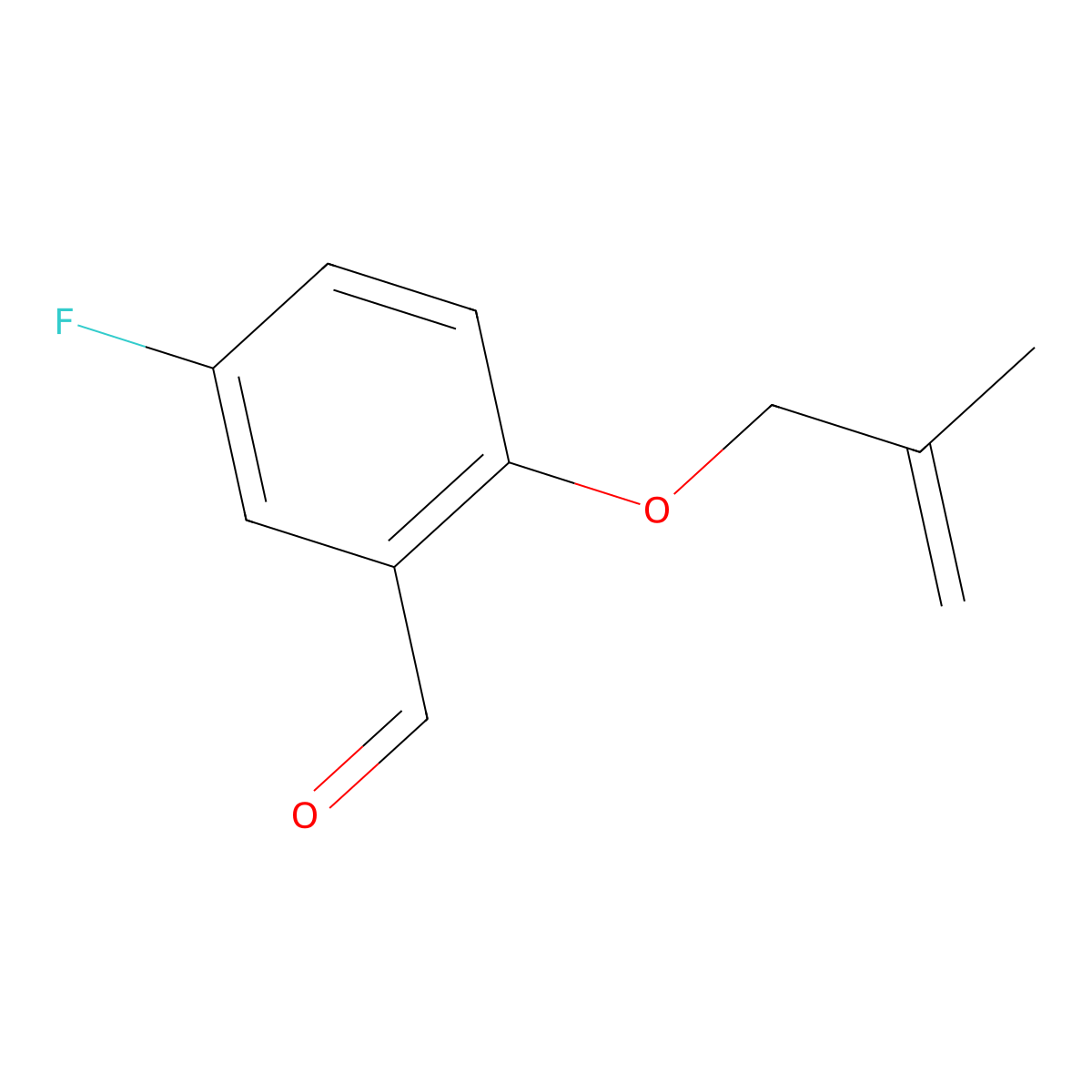Benzaldehyde, 5-fluoro-2-[(2-methyl-2-propen-1-yl)oxy]- molecular structure, CAS 1555334-84-3