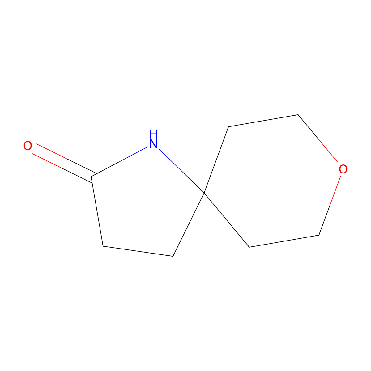 8-Oxa-1-azaspiro(4.5)decan-2-one molecular structure, CAS 1555334-91-2