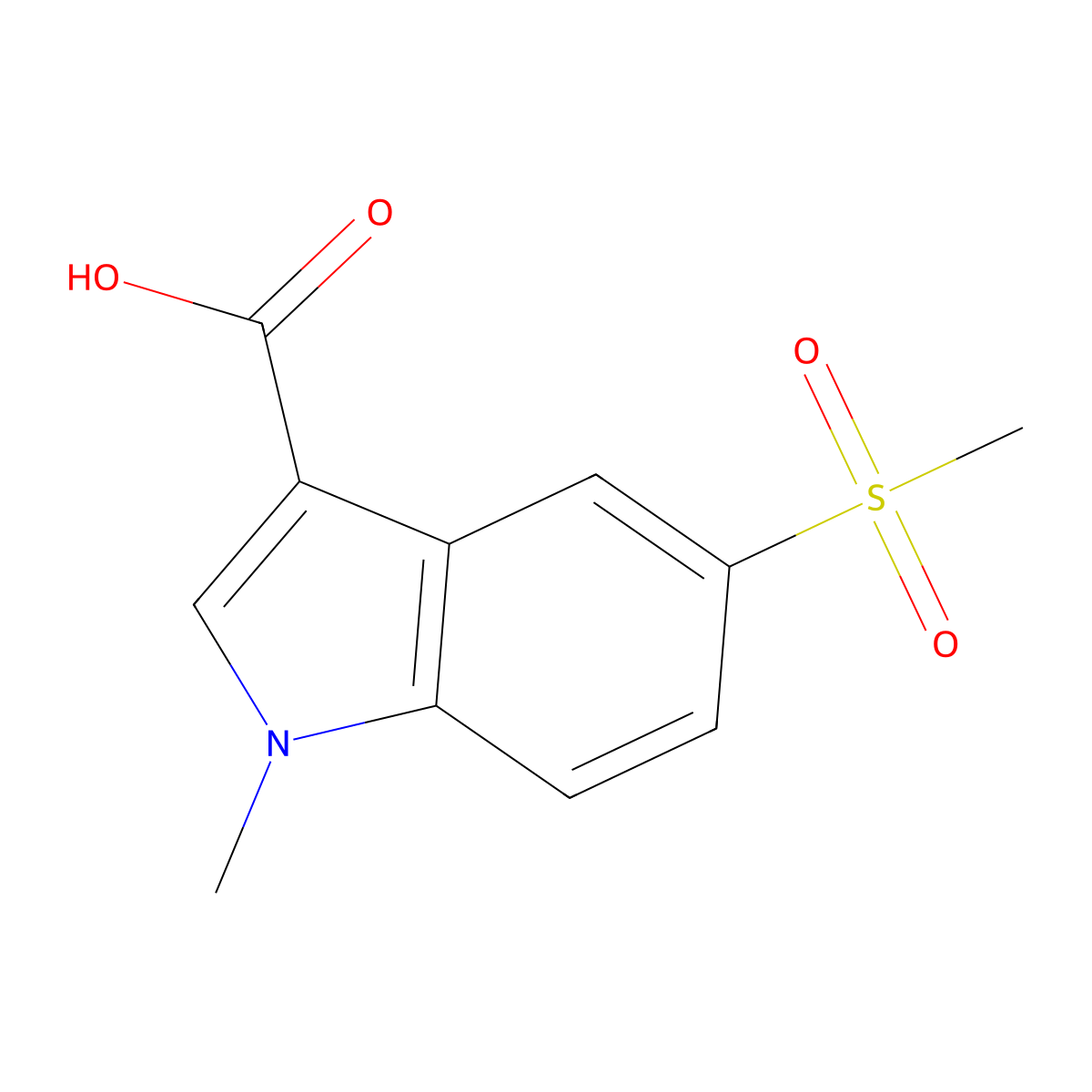 5-Methanesulfonyl-1-methyl-1H-indole-3-carboxylic acid molecular structure, CAS 1555336-67-8