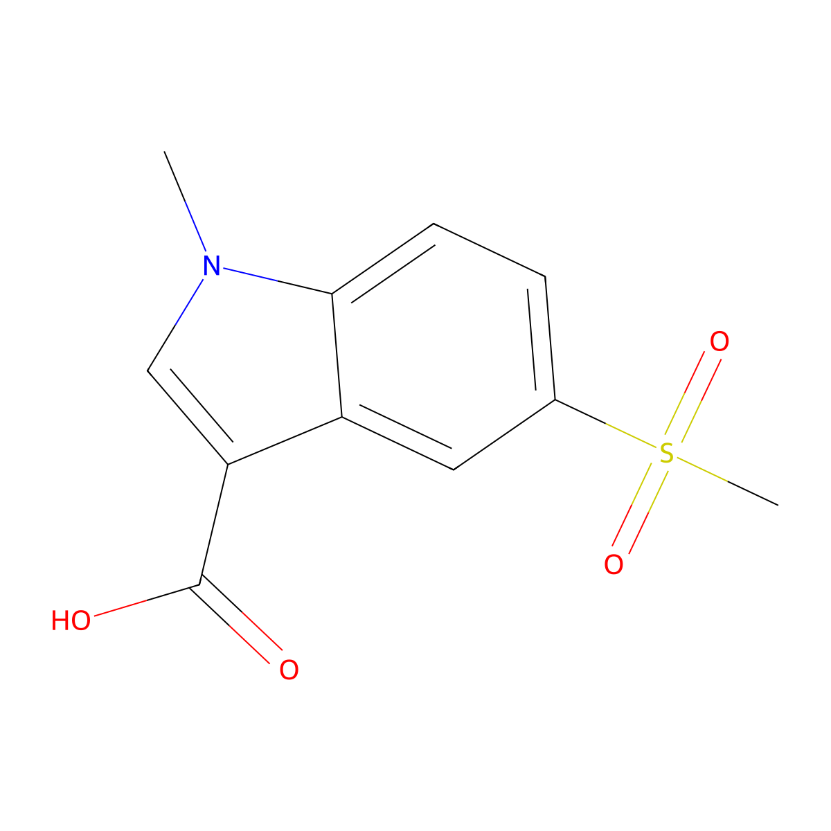 5-Methanesulfonyl-1-methyl-1H-indole-3-carboxylic acid molecular structure, CAS 1555336-67-8