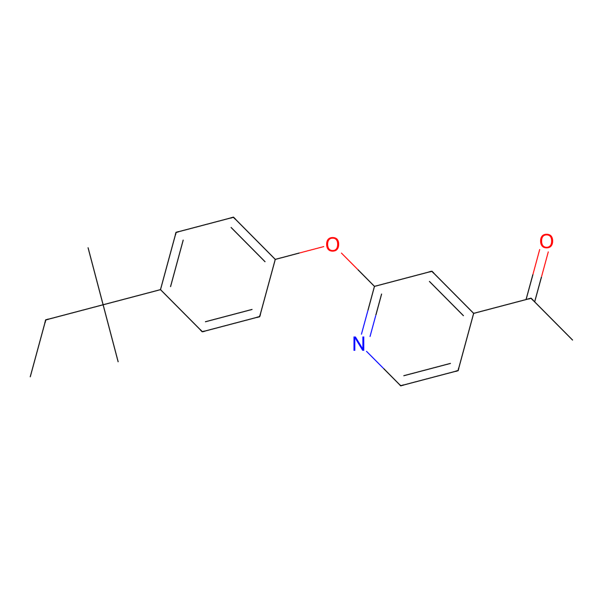 4-Acetyl-2-(4-tert-pentylphenoxy) pyridine molecular structure, CAS 1555341-12-2
