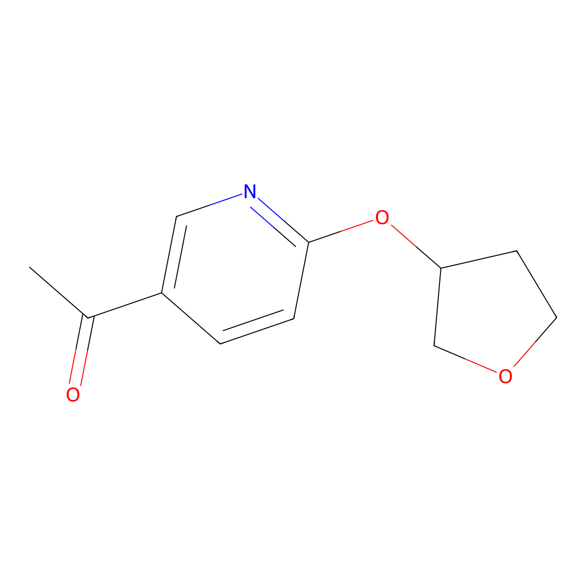 1-[6-[(Tetrahydro-3-furanyl)oxy]-3-pyridinyl]ethanone molecular structure, CAS 1555341-69-9