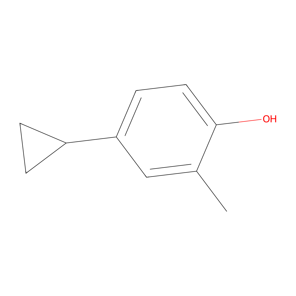 4-Cyclopropyl-2-methylphenol molecular structure, CAS 1555361-85-7