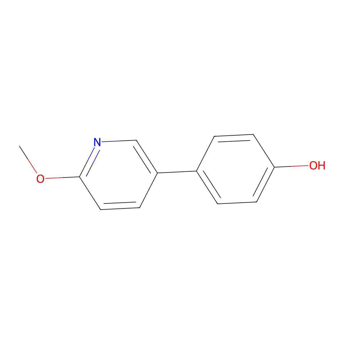 4-(6-Methoxypyridin-3-yl)phenol molecular structure, CAS 1555363-27-3