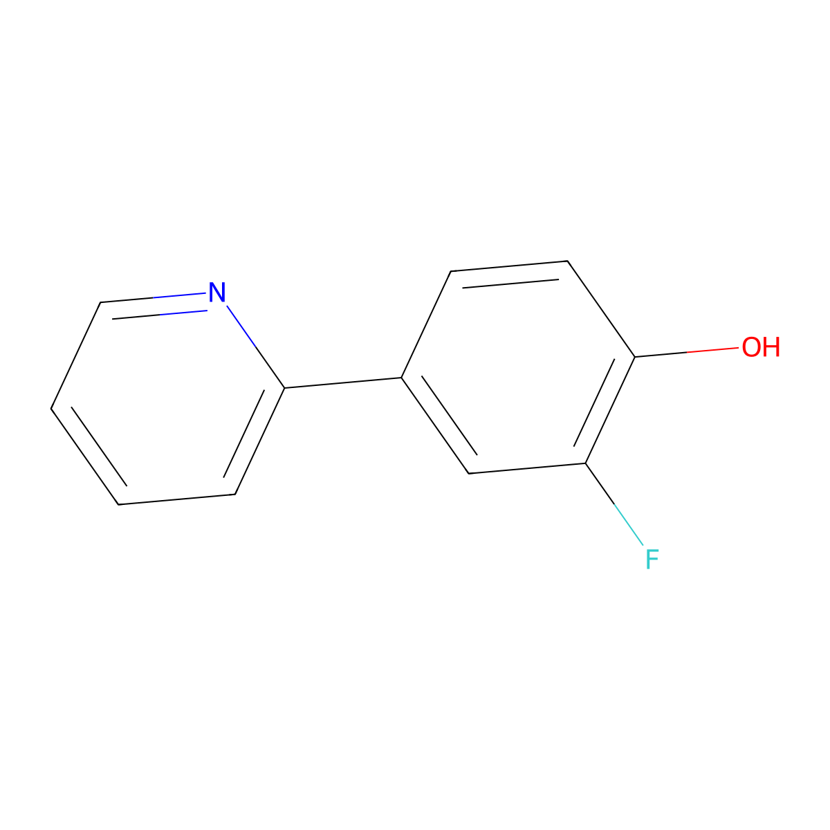 2-Fluoro-4-(pyridin-2-yl)phenol molecular structure, CAS 1555363-80-8