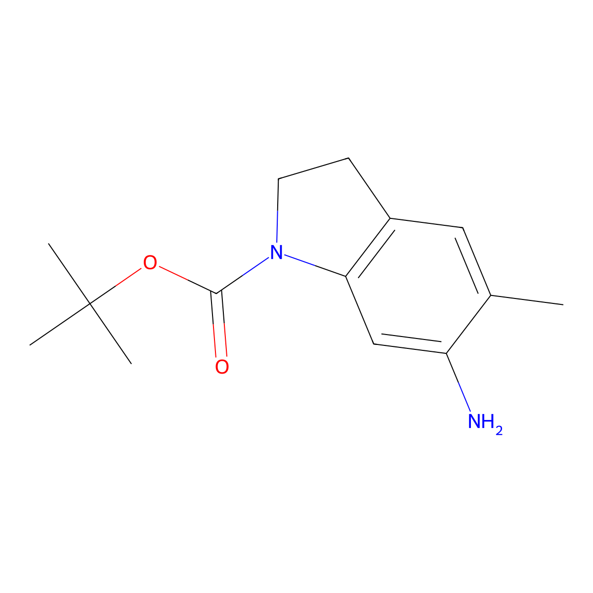 tert-butyl 6-amino-5-methyl-2,3-dihydro-1H-indole-1-carboxylate molecular structure, CAS 1555376-91-4