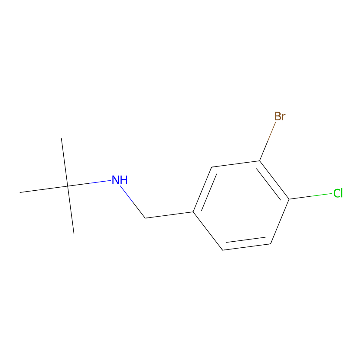 [(3-Bromo-4-chlorophenyl)methyl](tert-butyl)amine molecular structure, CAS 1555379-19-5