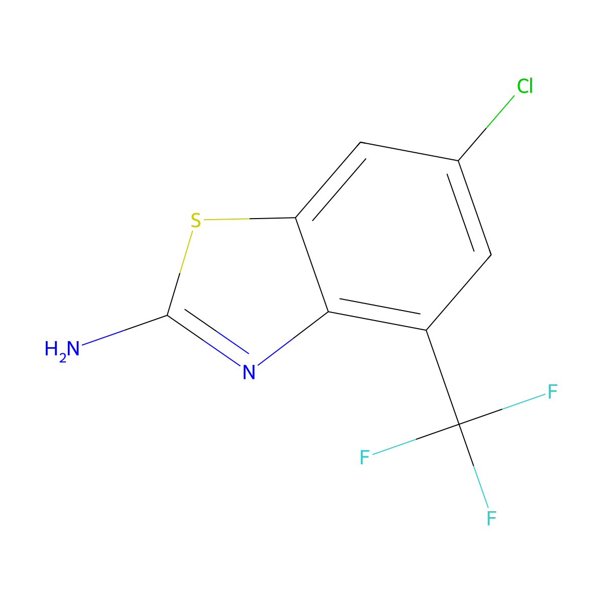 2-Amino-6-chloro-4-(trifluoromethyl)benzo[d]thiazole molecular structure, CAS 155538-41-3