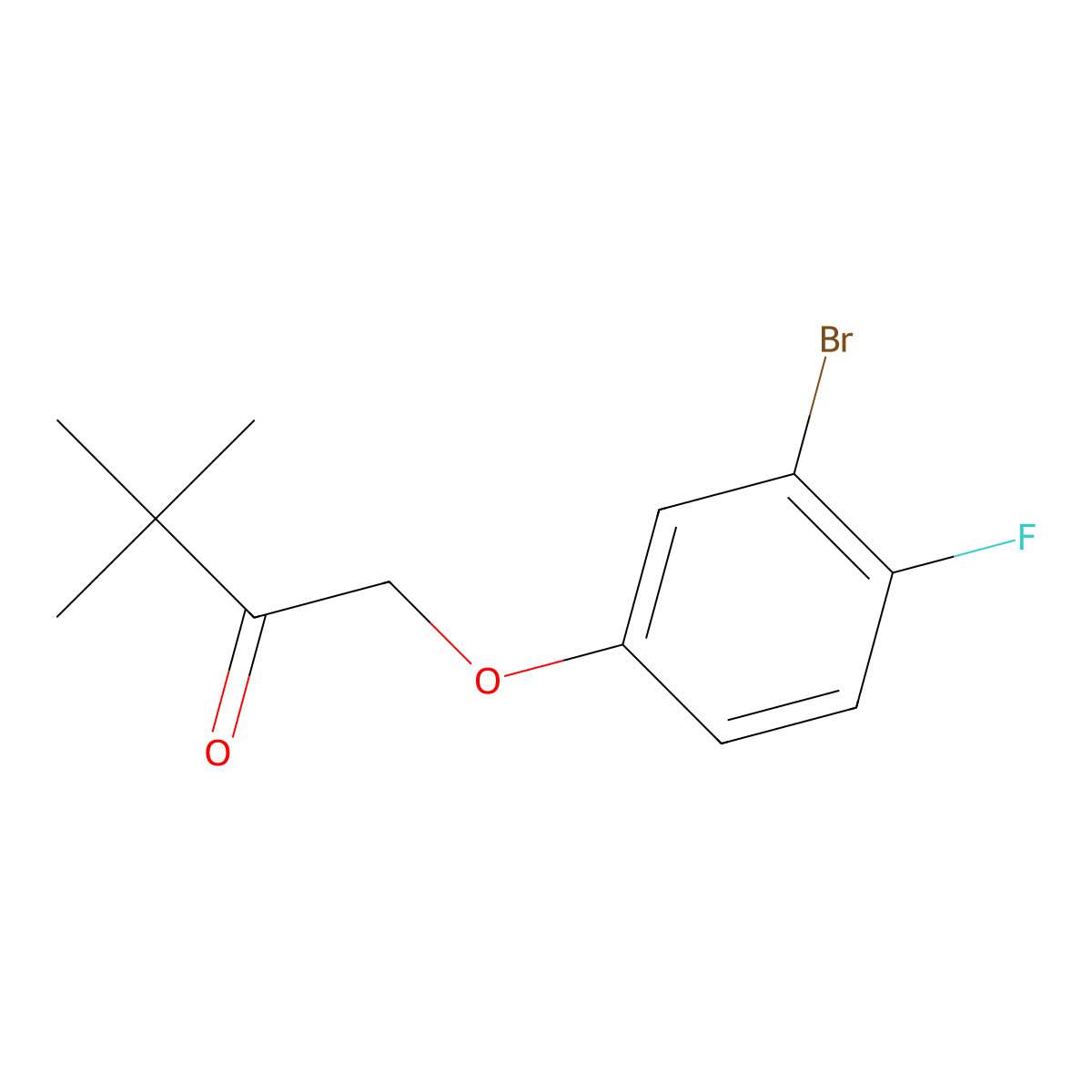 1-(3-Bromo-4-fluorophenoxy)-3,3-dimethylbutan-2-one molecular structure, CAS 1555380-34-1