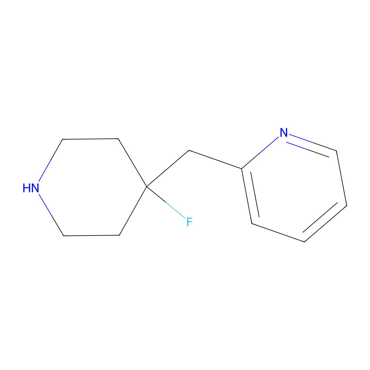 2-[(4-Fluoropiperidin-4-yl)methyl]pyridine molecular structure, CAS 1555381-47-9