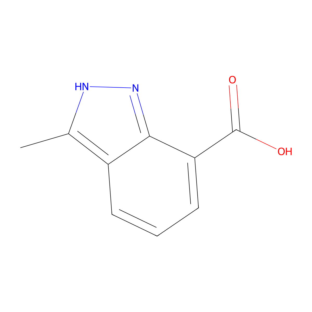 3-methyl-1H-indazole-7-carboxylic acid molecular structure, CAS 1555382-87-0