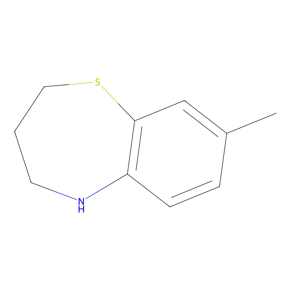 8-Methyl-2,3,4,5-tetrahydro-1,5-benzothiazepine molecular structure, CAS 1555384-07-0