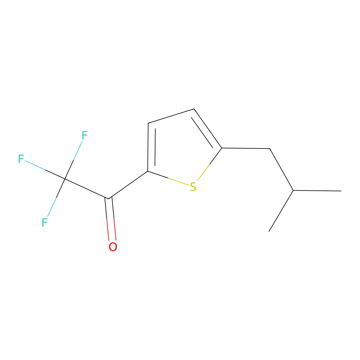 2,2,2-Trifluoro-1-[5-(2-methylpropyl)-2-thienyl]ethanone molecular structure, CAS 1555384-08-1