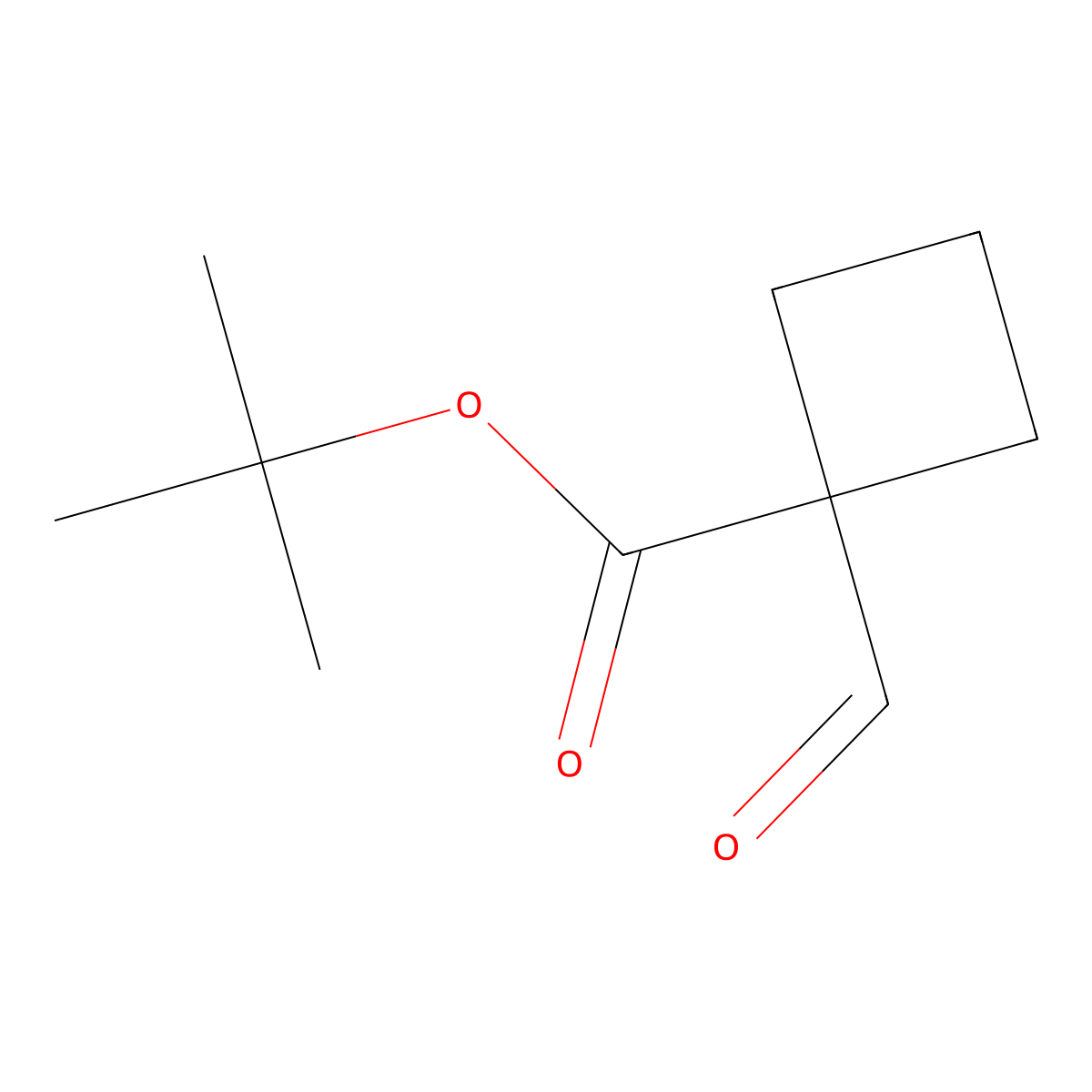 Tert-butyl 1-formylcyclobutane-1-carboxylate molecular structure, CAS 1555385-66-4