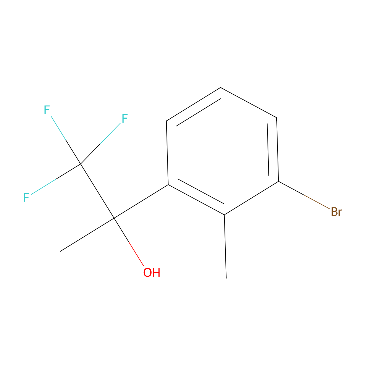 3-Bromo-alpha,2-dimethyl-alpha-(trifluoromethyl)benzenemethanol molecular structure, CAS 1555388-34-5