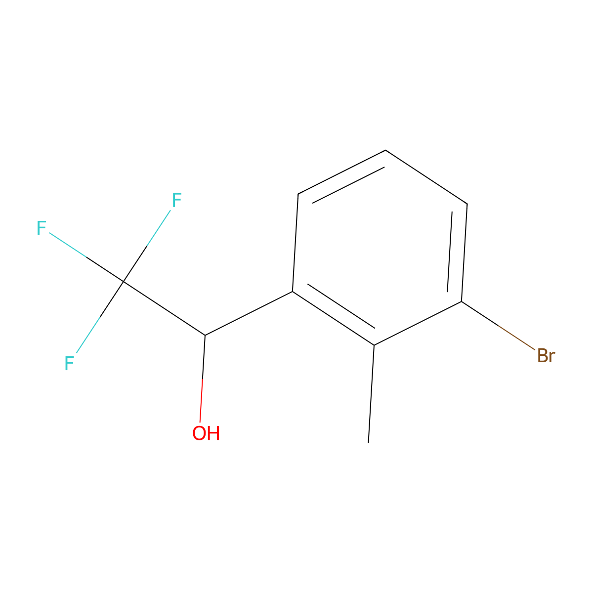 1-(3-Bromo-2-methylphenyl)-2,2,2-trifluoroethan-1-ol molecular structure, CAS 1555388-38-9
