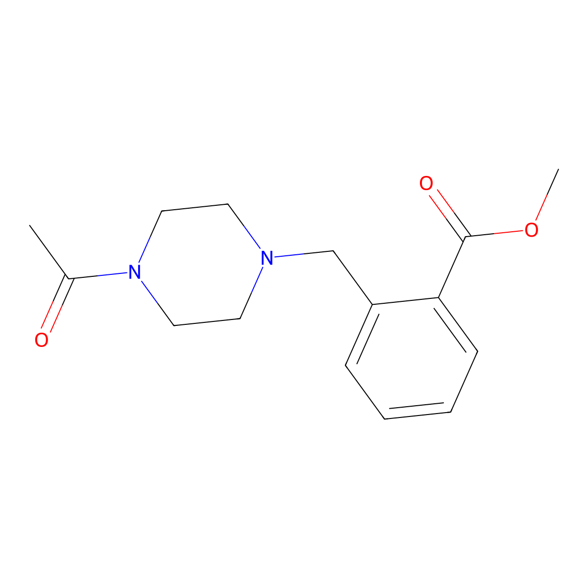 Methyl 2-[(4-acetylpiperazin-1-yl)methyl]benzoate molecular structure, CAS 1555408-54-2