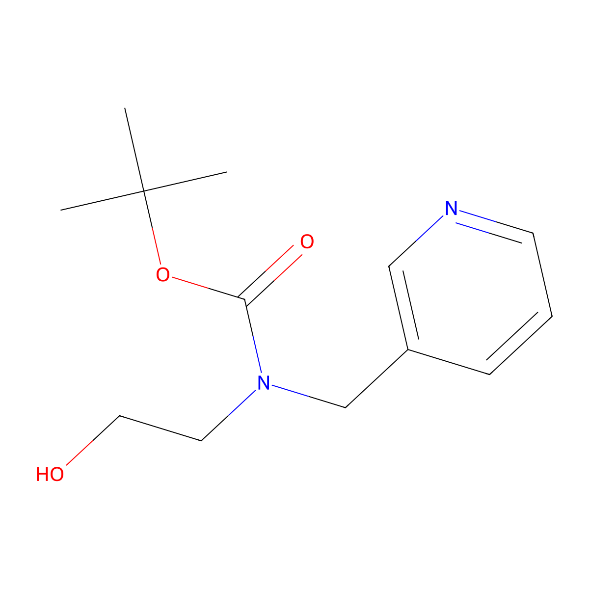 tert-butyl N-(2-hydroxyethyl)-N-[(pyridin-3-yl)methyl]carbamate molecular structure, CAS 155541-61-0