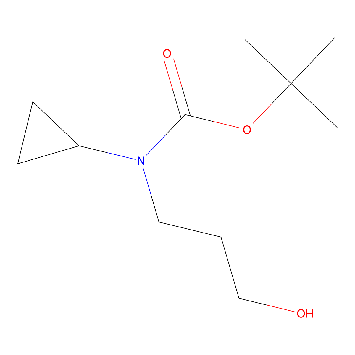 Tert-butyl cyclopropyl(3-hydroxypropyl)carbamate molecular structure, CAS 155541-96-1