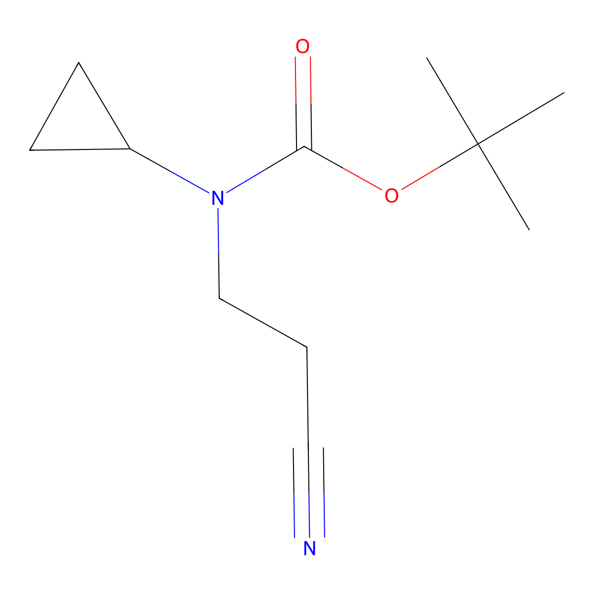 Tert-butyl (2-cyanoethyl)(cyclopropyl)carbamate molecular structure, CAS 155542-13-5