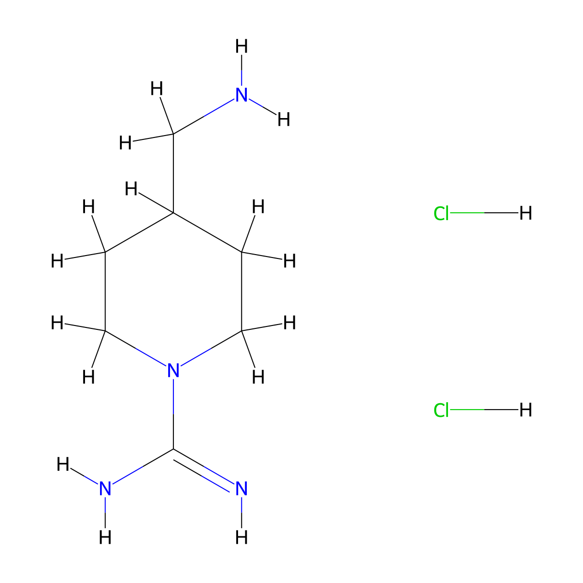 4-(Aminomethyl)piperidine-1-carboximidamide dihydrochloride molecular structure, CAS 155542-32-8