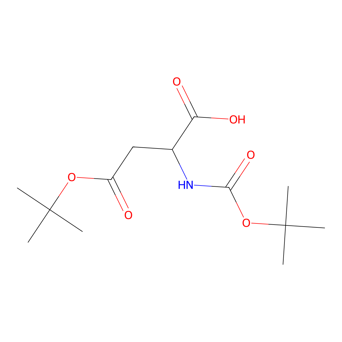 (2R)-4-(tert-butoxy)-2-(((tert-butoxy)carbonyl)amino)-4-oxobutanoic acid molecular structure, CAS 155542-33-9