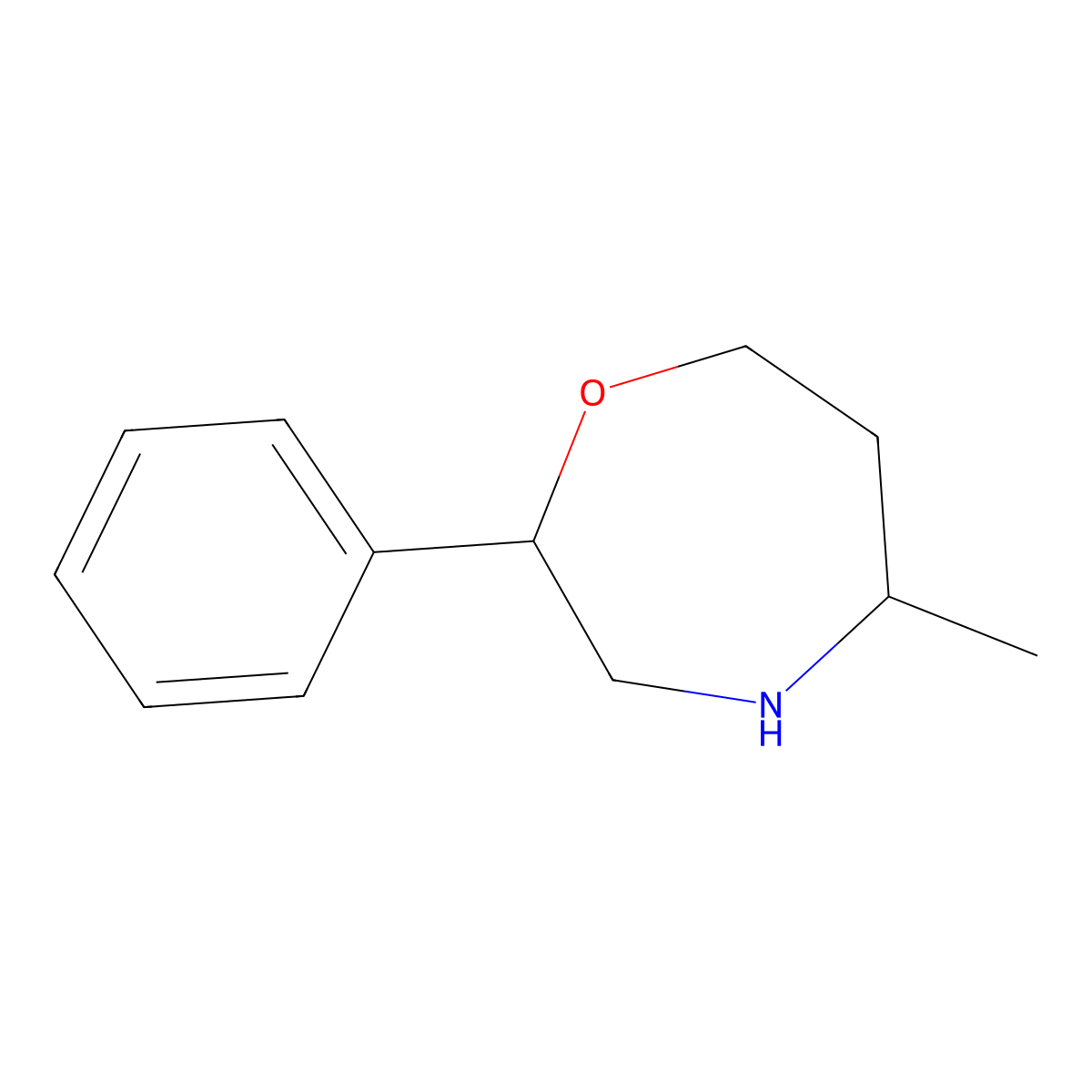 5-Methyl-2-phenyl-1,4-oxazepane molecular structure, CAS 1555430-52-8
