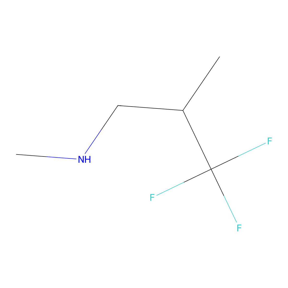 Methyl(3,3,3-trifluoro-2-methylpropyl)amine molecular structure, CAS 1555440-86-2