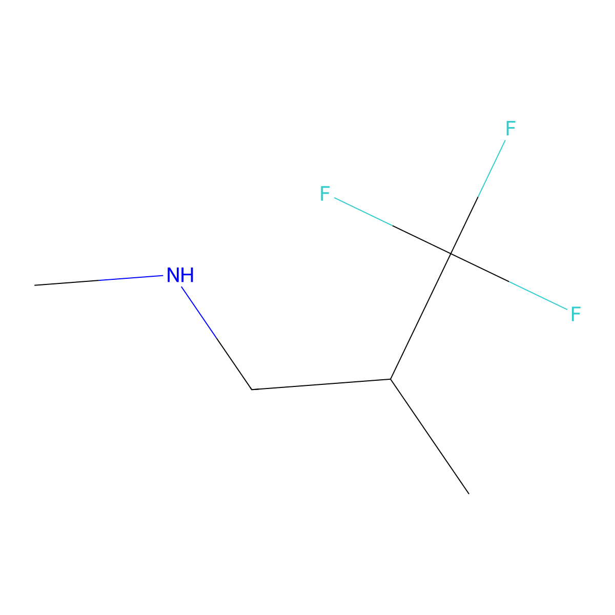 Methyl(3,3,3-trifluoro-2-methylpropyl)amine molecular structure, CAS 1555440-86-2