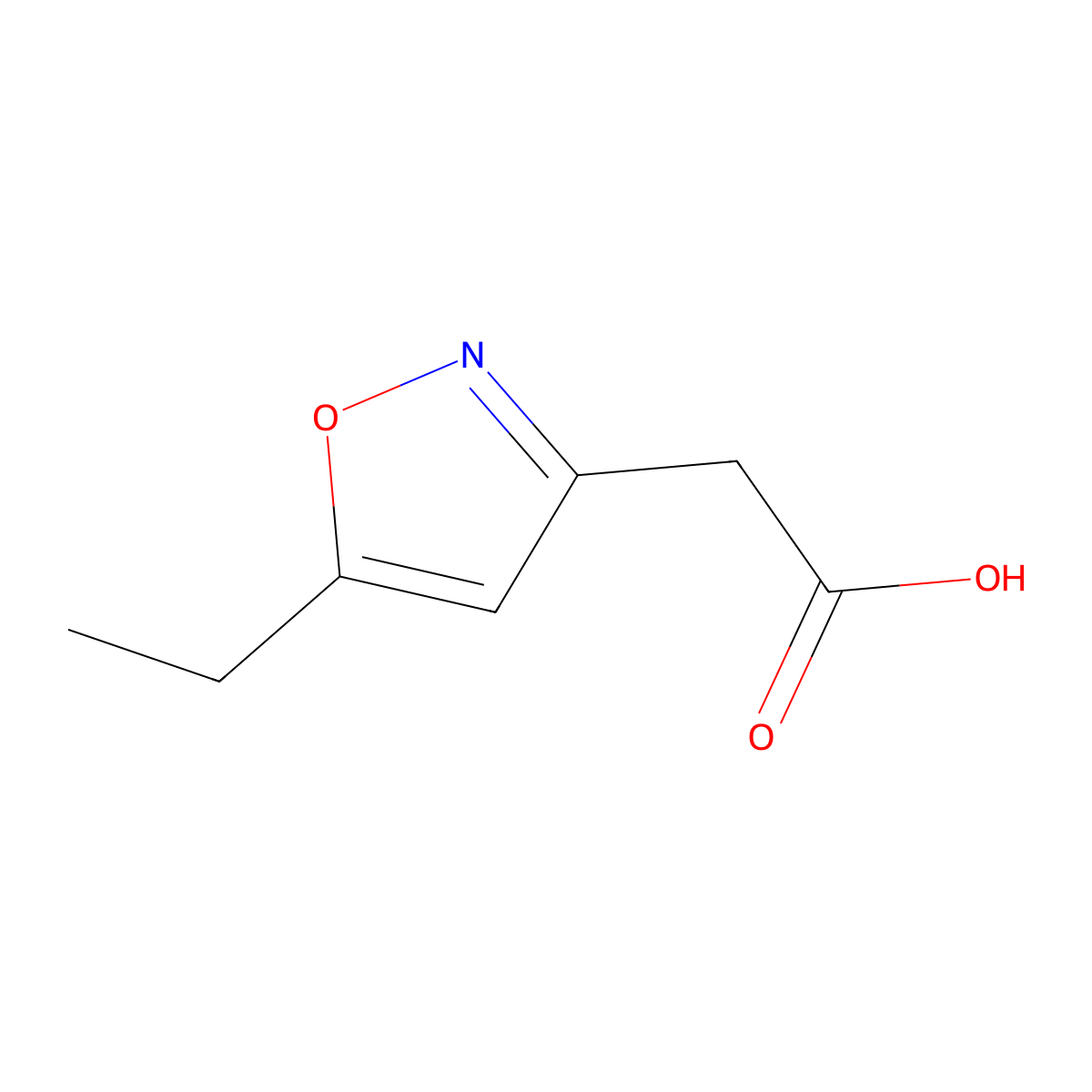 2-(5-Ethyl-1,2-oxazol-3-yl)acetic acid molecular structure, CAS 1555441-52-5
