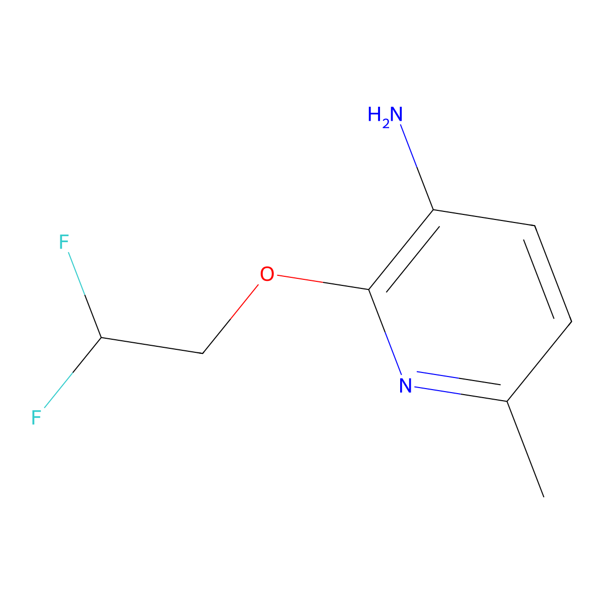 2-(2,2-Difluoroethoxy)-6-methylpyridin-3-amine molecular structure, CAS 1555458-31-5