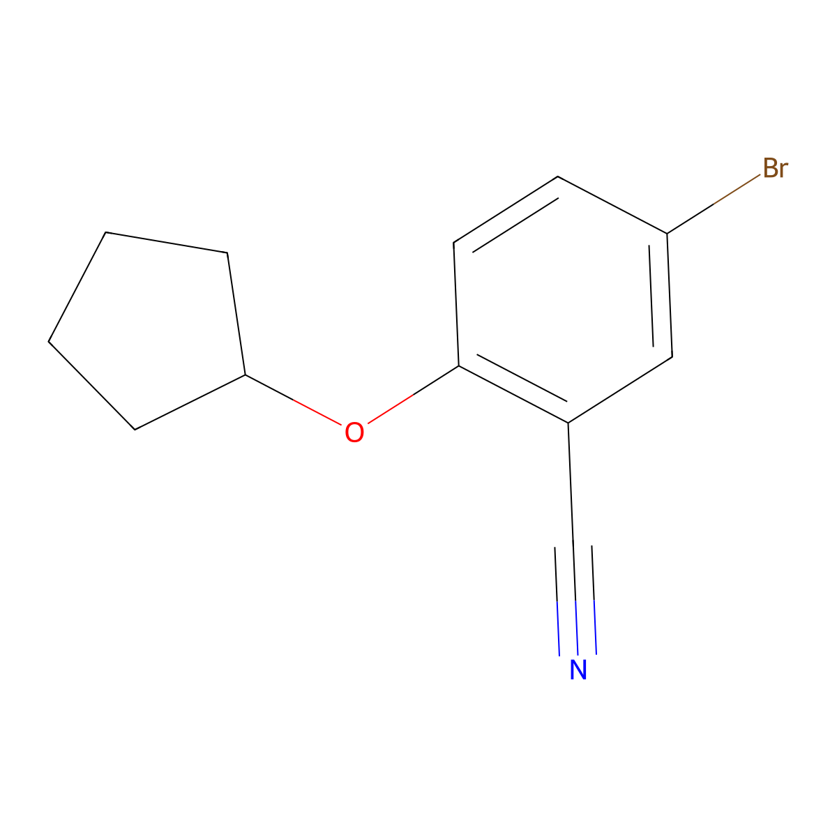 5-Bromo-2-(cyclopentyloxy)benzonitrile molecular structure, CAS 1555476-36-2