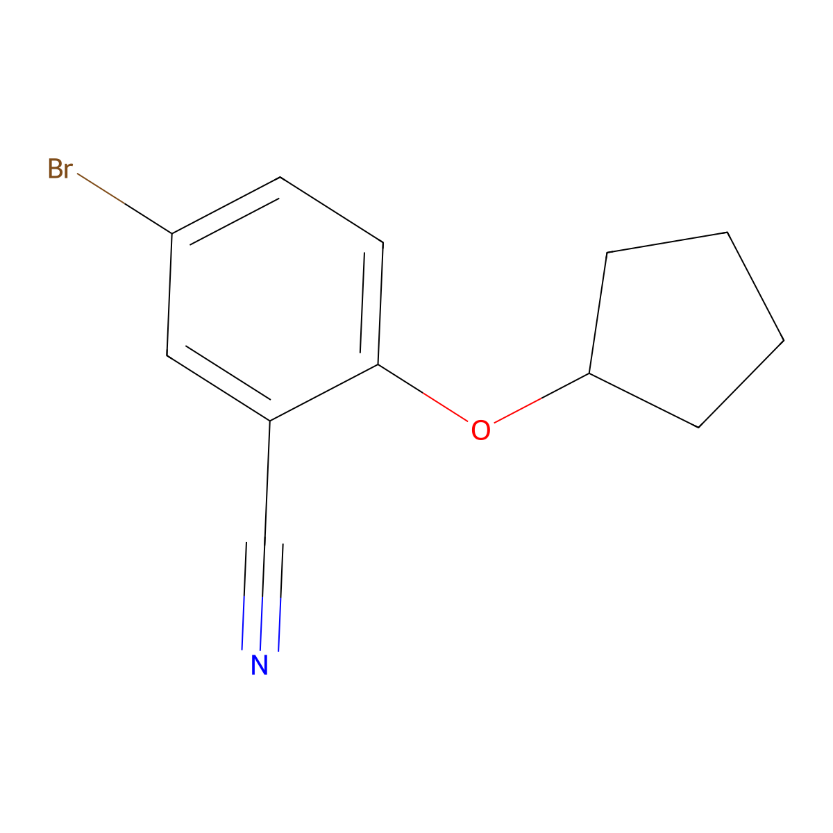 5-Bromo-2-(cyclopentyloxy)benzonitrile molecular structure, CAS 1555476-36-2
