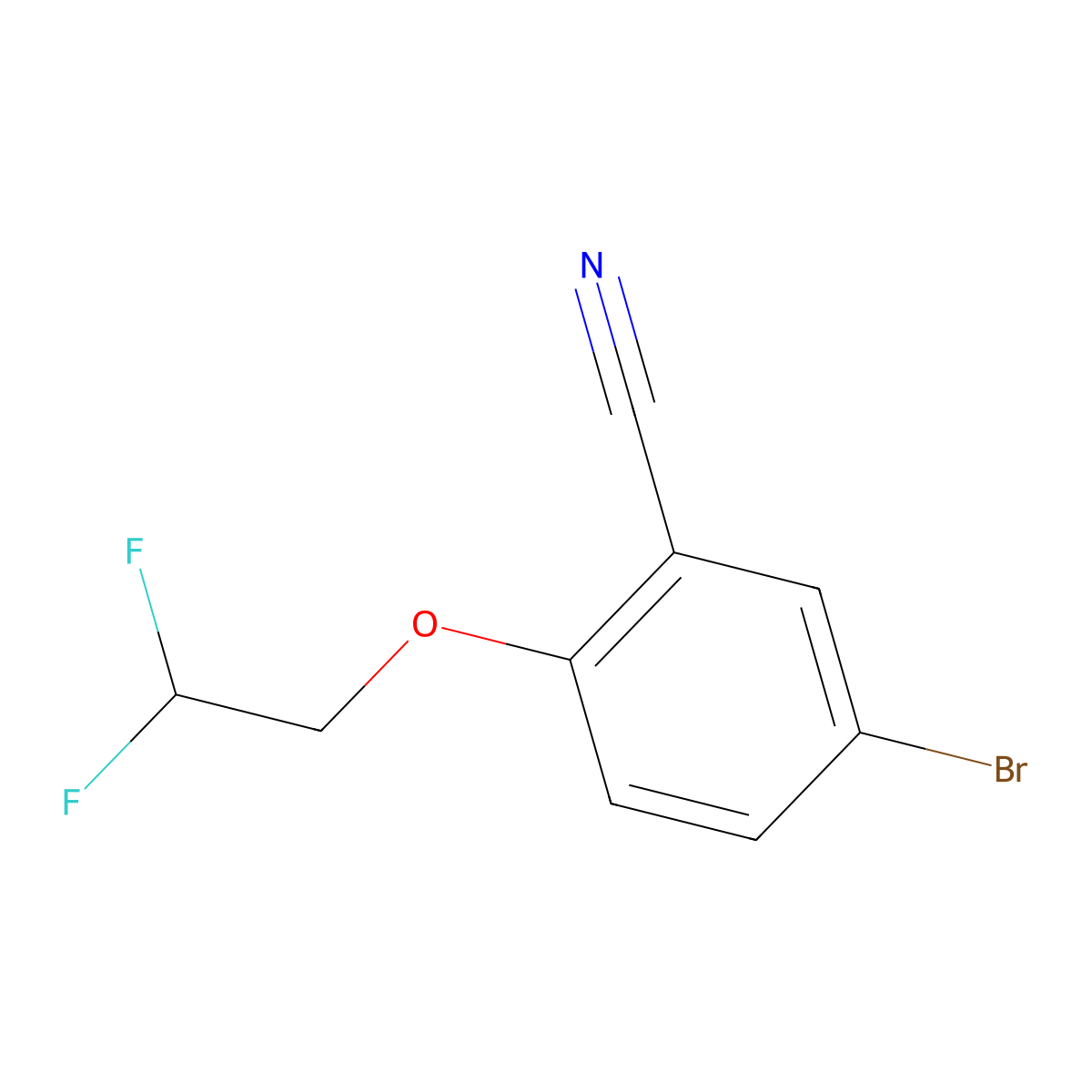 5-Bromo-2-(2,2-difluoroethoxy)benzonitrile molecular structure, CAS 1555478-08-4